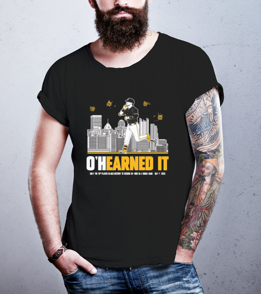 Ryan Ohearn Pittsburgh Pirates 10 RBI Game Ohearned It July 7 2026 MLB Skyline T-Shirt