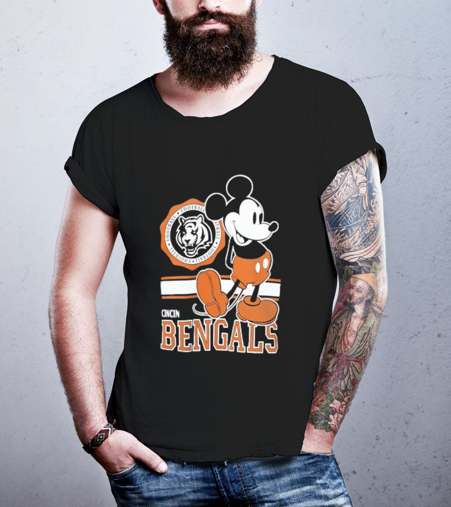 Mickey Mouse Cincinnati Bengals Football Tiger T-Shirt