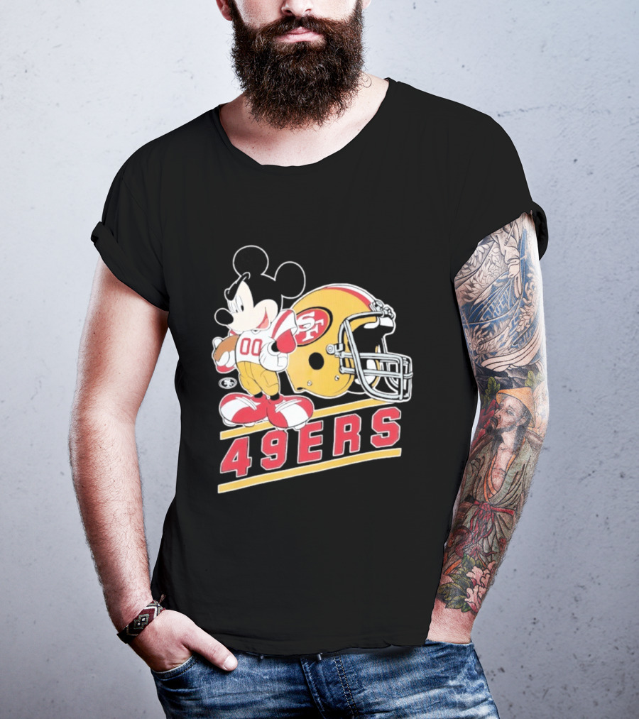 Mickey Mouse With San Francisco 49ers Helmet Football 49ers T-Shirt
