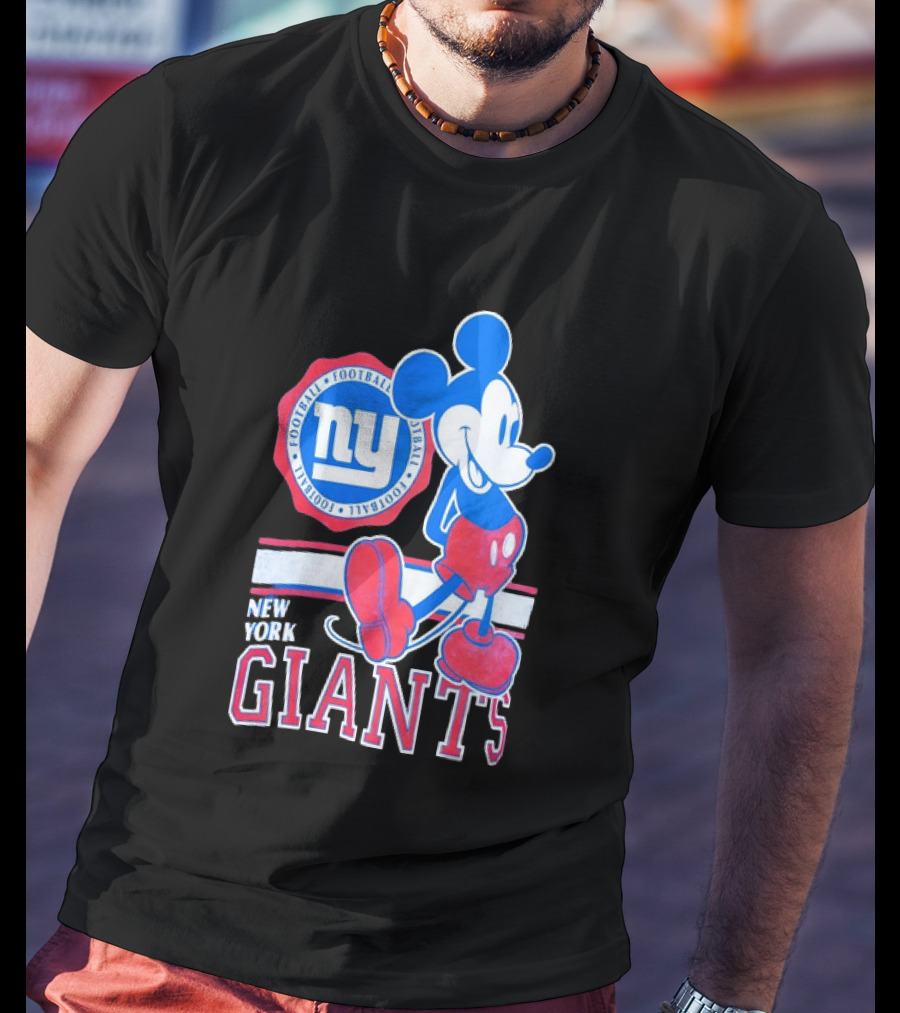 Mickey Mouse New York Giants Football NY Sports Fan T-Shirt