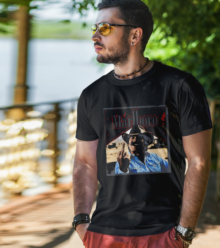 Marlboro Cowboy Middle Finger Cigar Tom Selleck Attitude T-Shirt