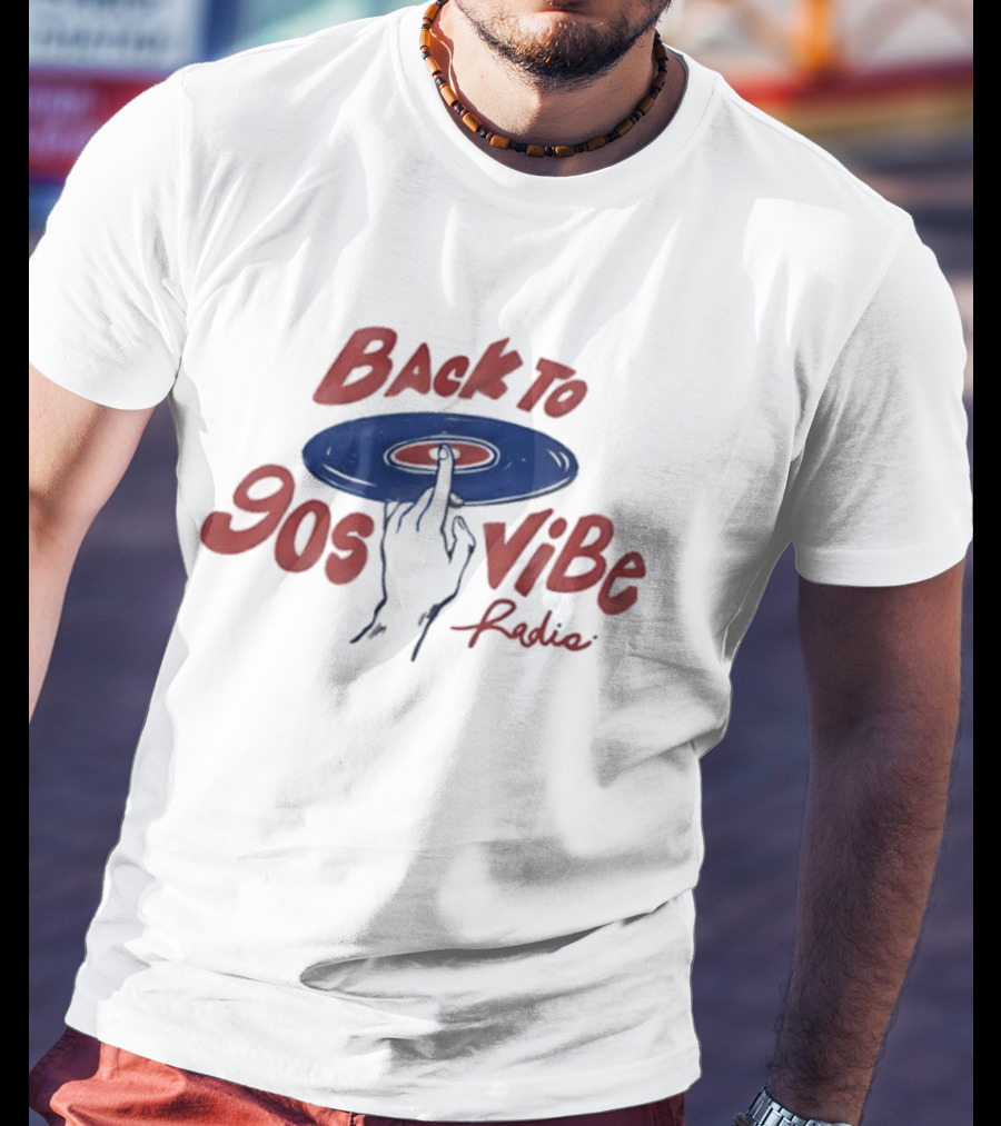 Back To 90s Vibe Radio Spinning Vinyl Hand T-Shirt