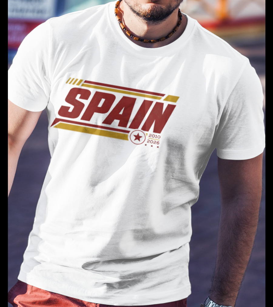 Spain 2010 2026 Sports Football Star T-Shirt