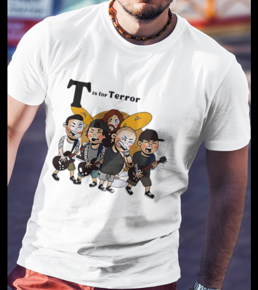 T Is For Terror Cartoon Punk Rock Band Music T-Shirt
