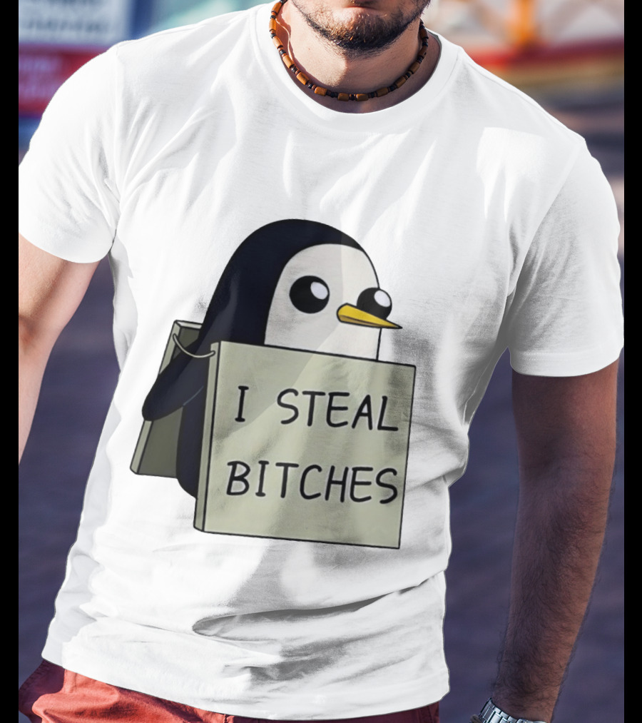 Gunter The Penguin I Steal Bitches Adventure Time Iconic Character Humor T-Shirt