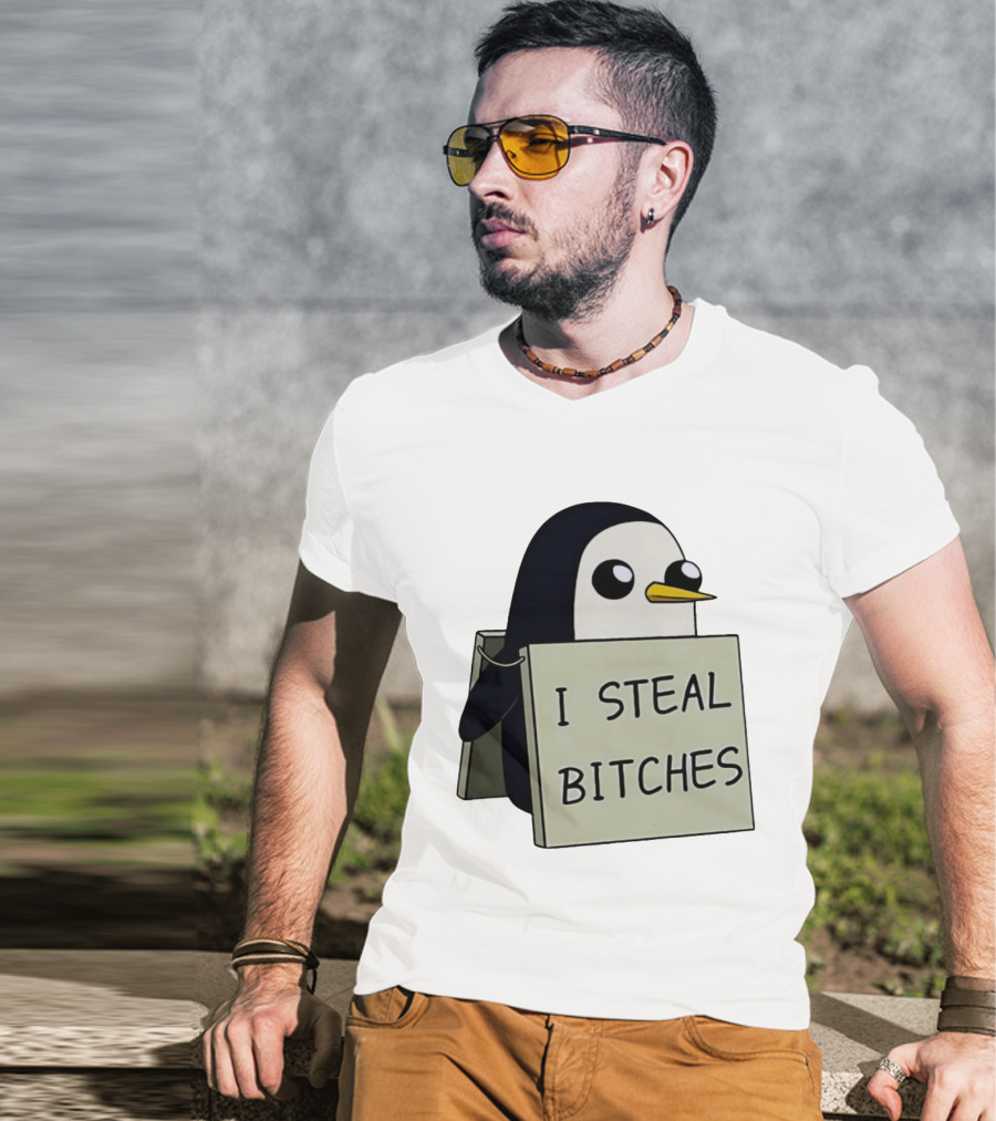 Gunter The Penguin I Steal Bitches Adventure Time Iconic Character Humor T-Shirt