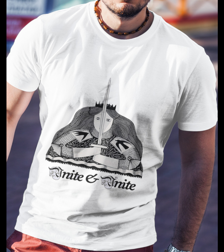 Unite And Unite Queen With Sword Medieval Armor Holding Blade T-Shirt