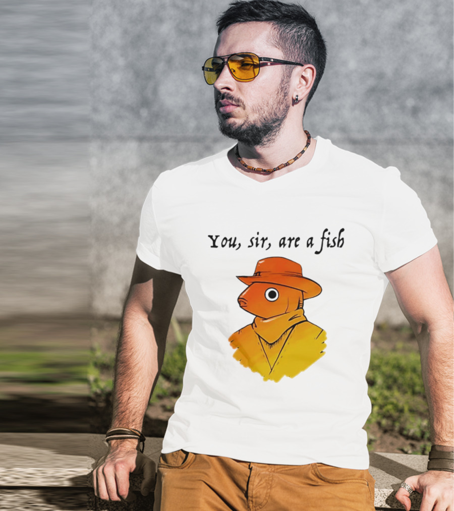 You Sir Are A Fish Cowboy Western Hat And Scarf T-Shirt