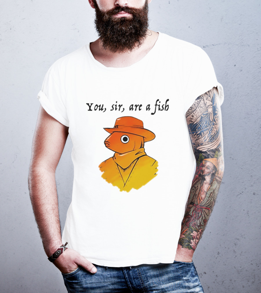 You Sir Are A Fish Cowboy Western Hat And Scarf T-Shirt