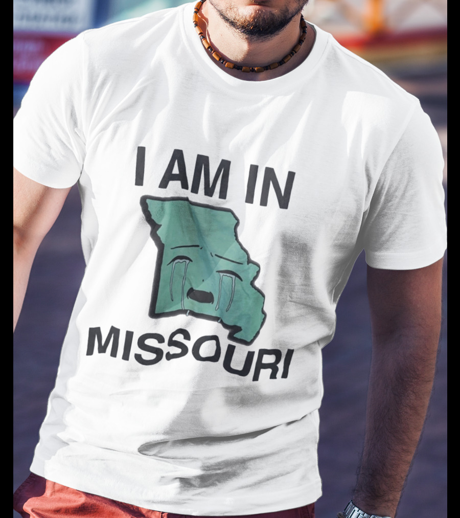 I Am In Missouri Crying Map Misery Pun T-Shirt