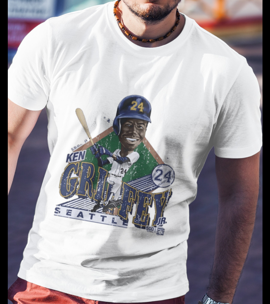 Ken Griffey Jr 24 Seattle Mariners 500 HR Club Distressed T-Shirt