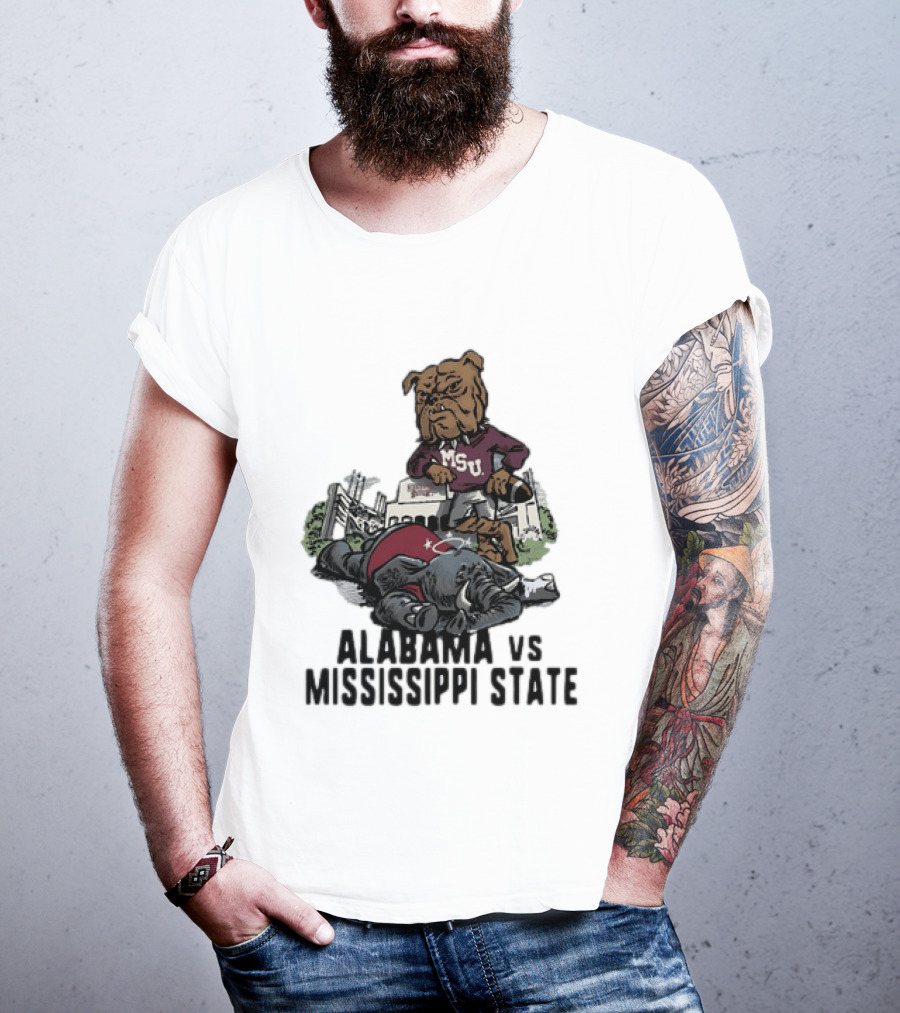 Alabama Vs Mississippi State Bulldogs Football Rivalry Game Day T-Shirt