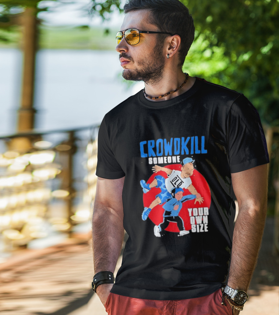 Crowdkill Someone Your Own Size Mosh Hardcore Old School Cartoon Fight T-Shirt