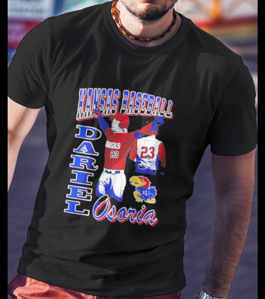 Kansas Baseball Dariel Osoria 23 KU Jayhawks T-Shirt