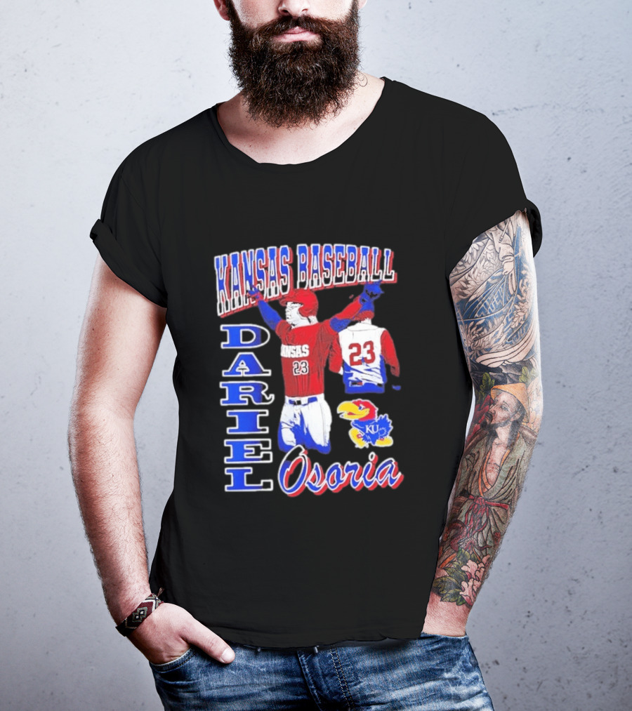 Kansas Baseball Dariel Osoria 23 KU Jayhawks T-Shirt