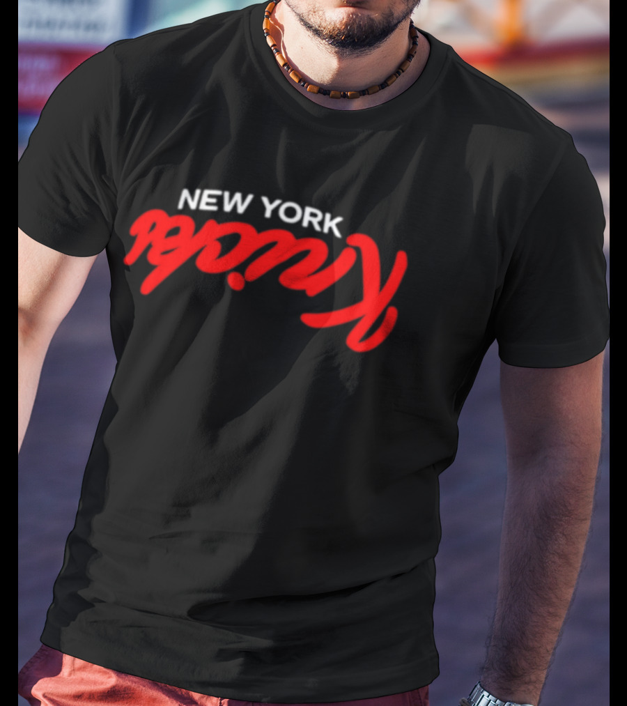 New York Knicks NBA Basketball Retro Red Script T-Shirt