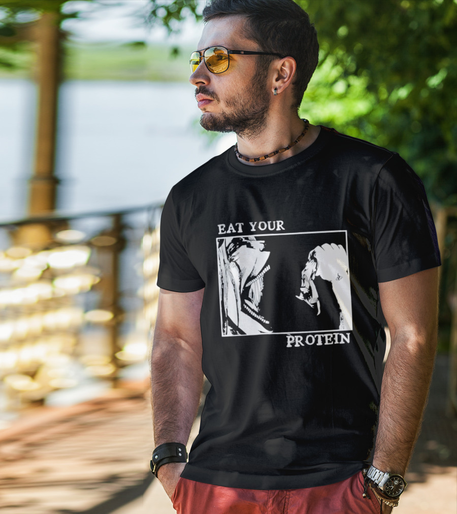 Eat Your Protein Beast Devouring Prey Fierce Motivation T-Shirt