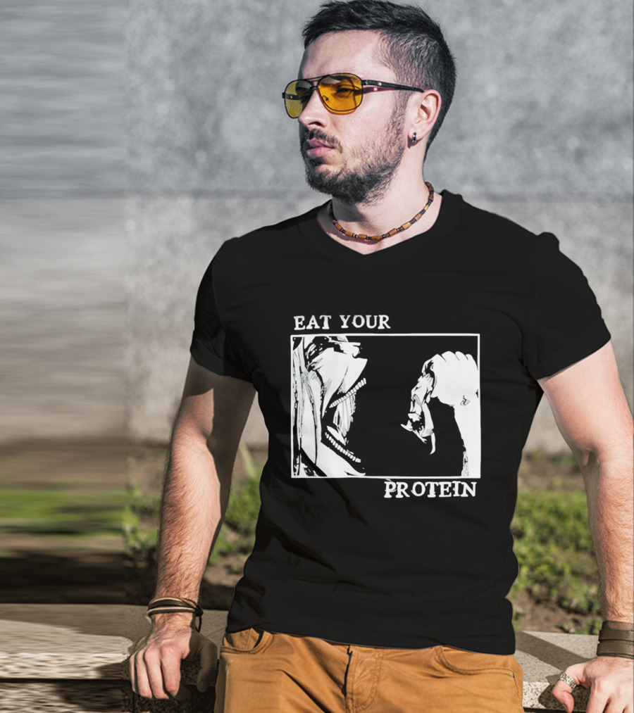 Eat Your Protein Beast Devouring Prey Fierce Motivation T-Shirt
