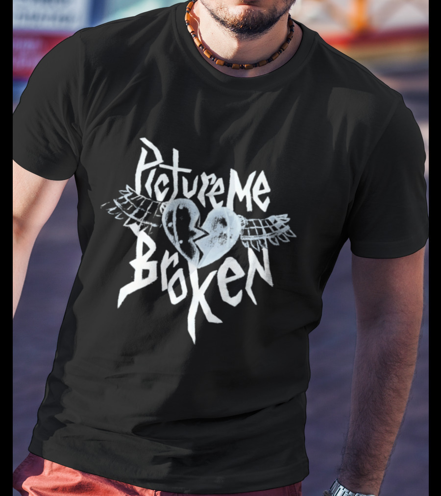 Picture Me Broken Heart Wings Alternative Rock T-Shirt
