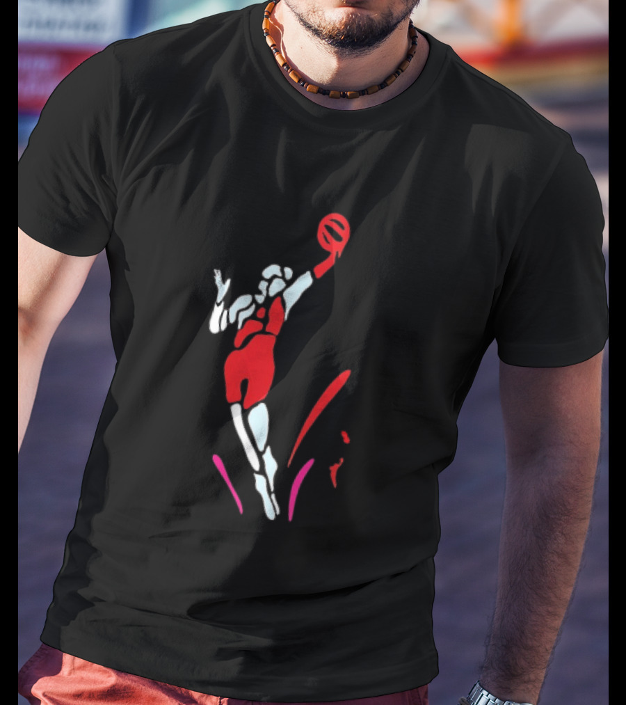 Portland Fire Basketball Player Athlete Jumping Action Pose T-Shirt