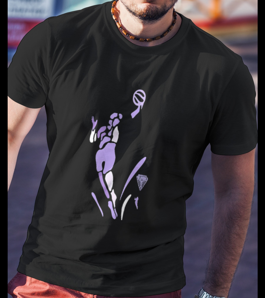 Golden State Valkyries Basketball Player Silhouette Purple Pose T-Shirt