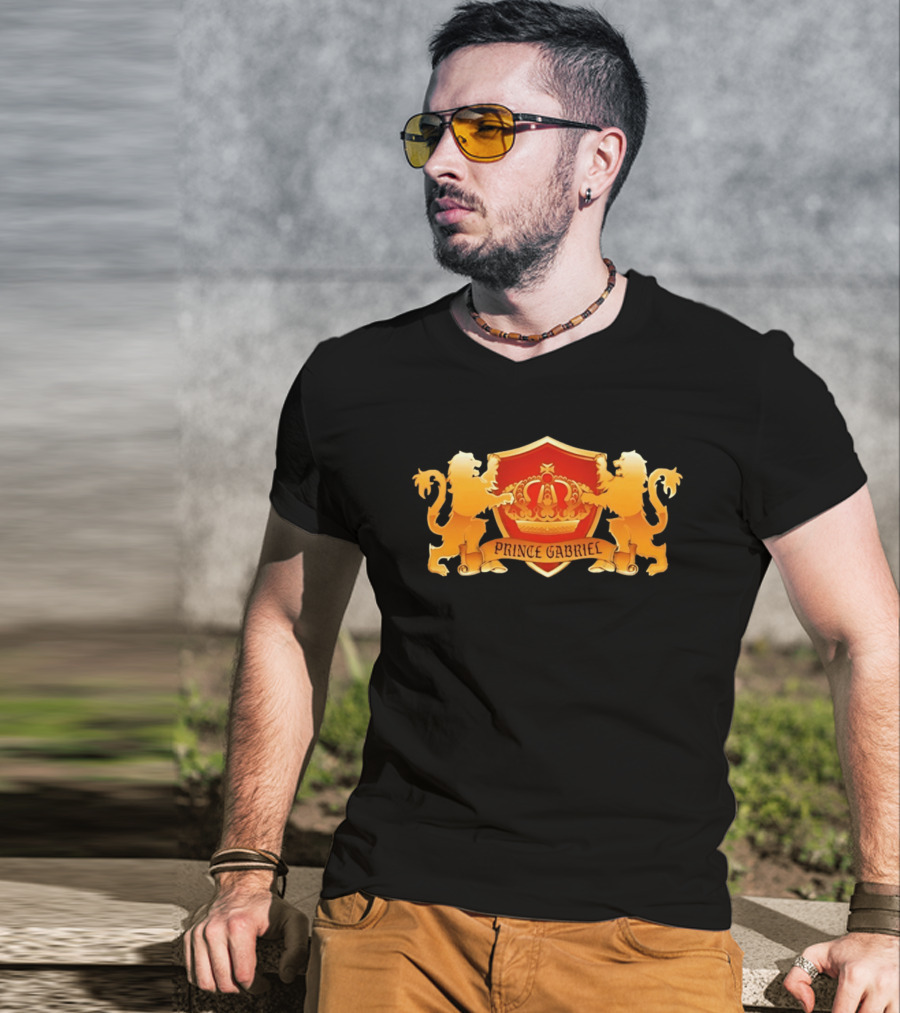 Prince Gabriel Regal Crown Emblem With Golden Lions T-Shirt