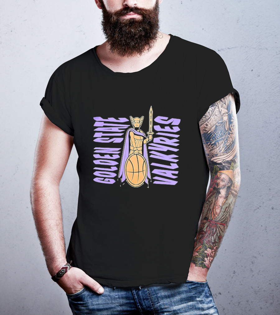 Golden State Valkyries Basketball WNBA Warrior Shield Sword T-Shirt
