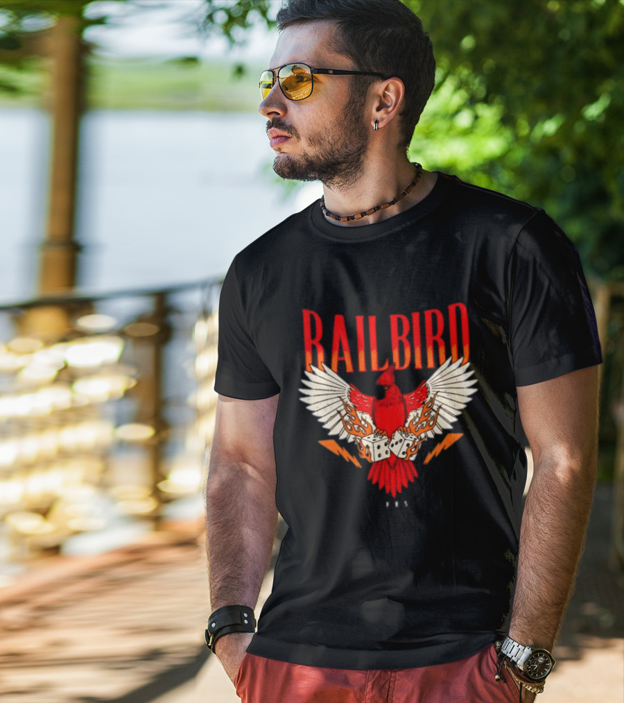 Railbird Festival 063 Red Winged Dice Bird With Flames T-Shirt