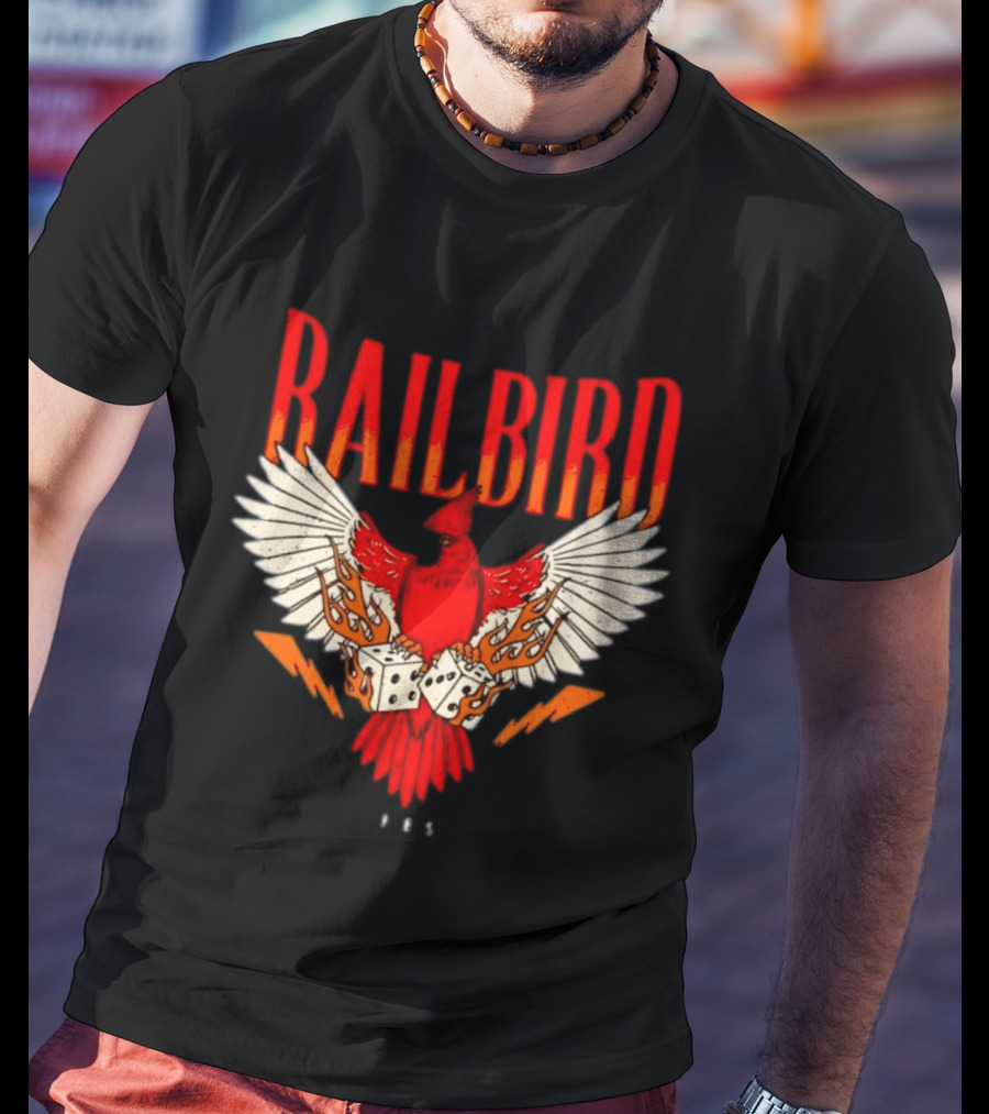 Railbird Festival 063 Red Winged Dice Bird With Flames T-Shirt