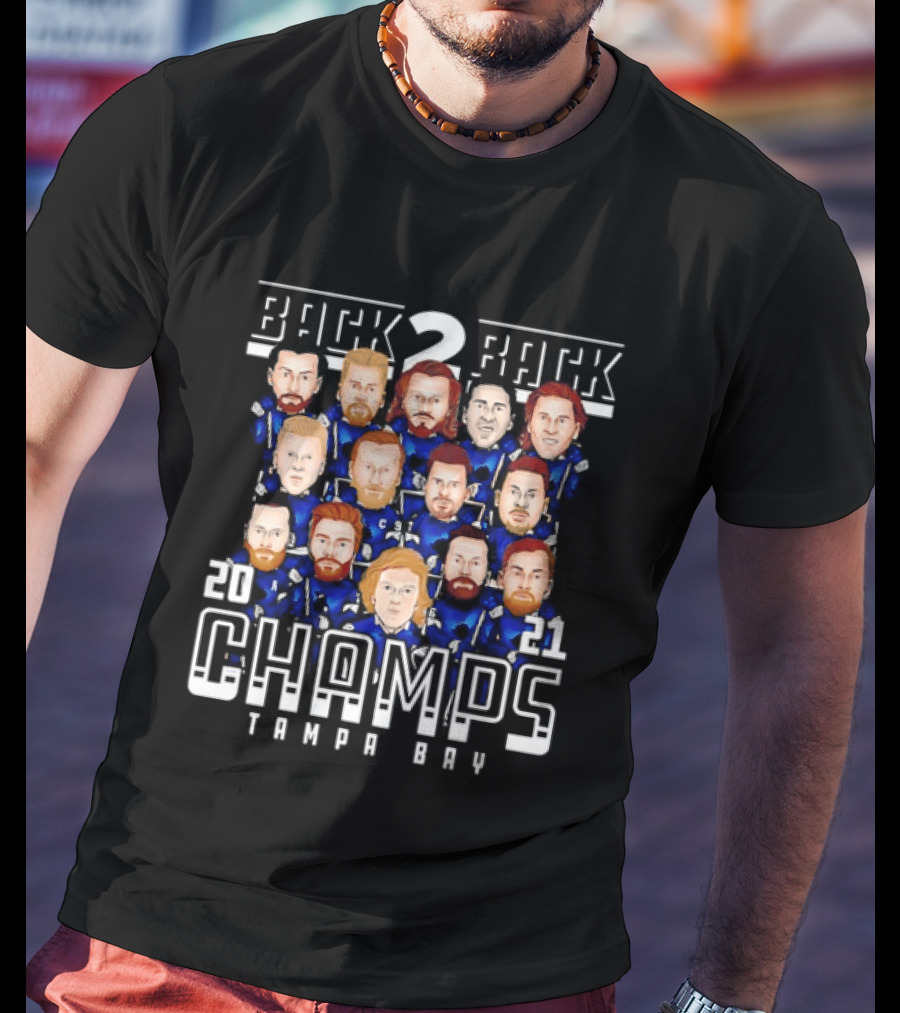 Tampa Bay Lightning Back 2 Back 2021 Champs Team T-Shirt