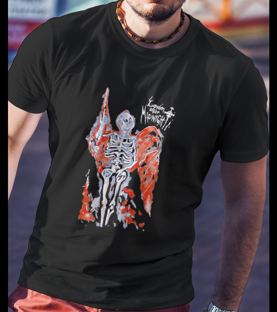 London After Midnight Skeleton Angel Gothic Band Winged Skeleton T-Shirt