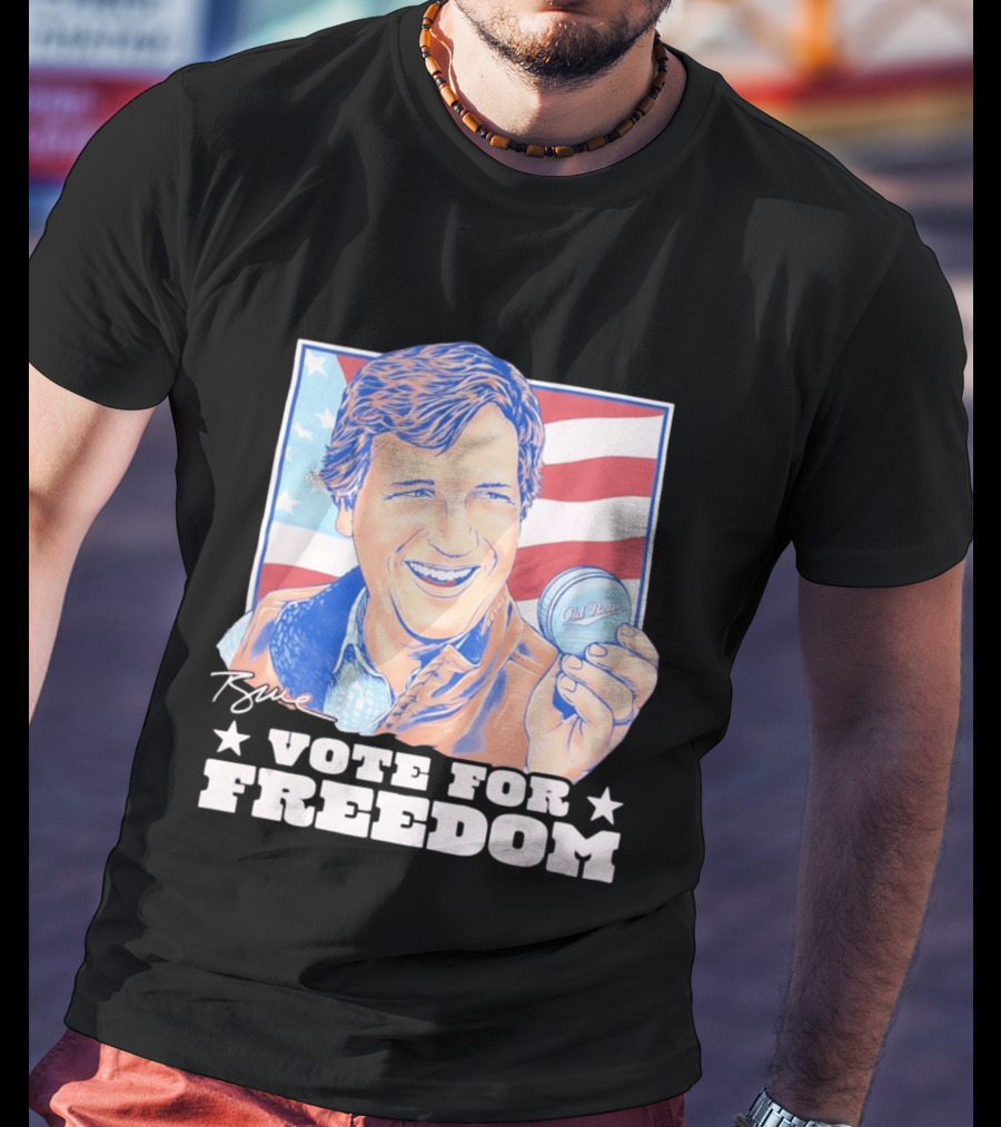 Tucker Carlson Old Row Vote For Freedom America Flag T-Shirt