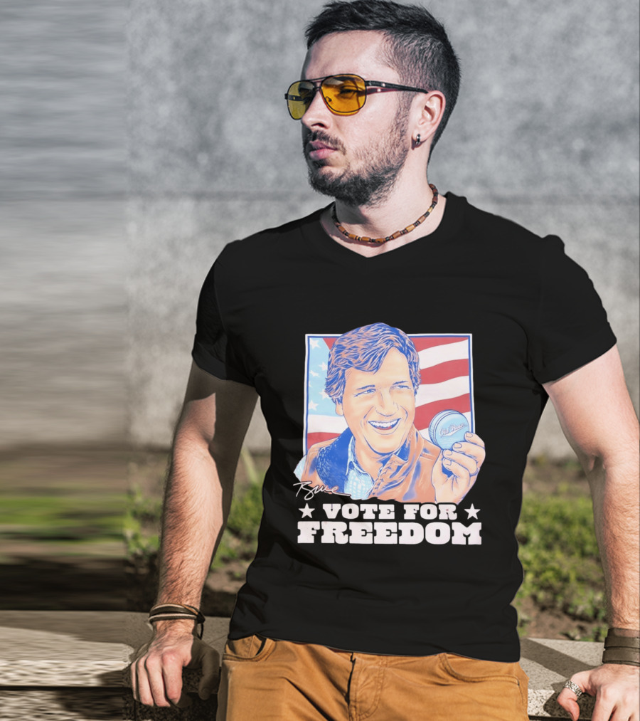Tucker Carlson Old Row Vote For Freedom America Flag T-Shirt