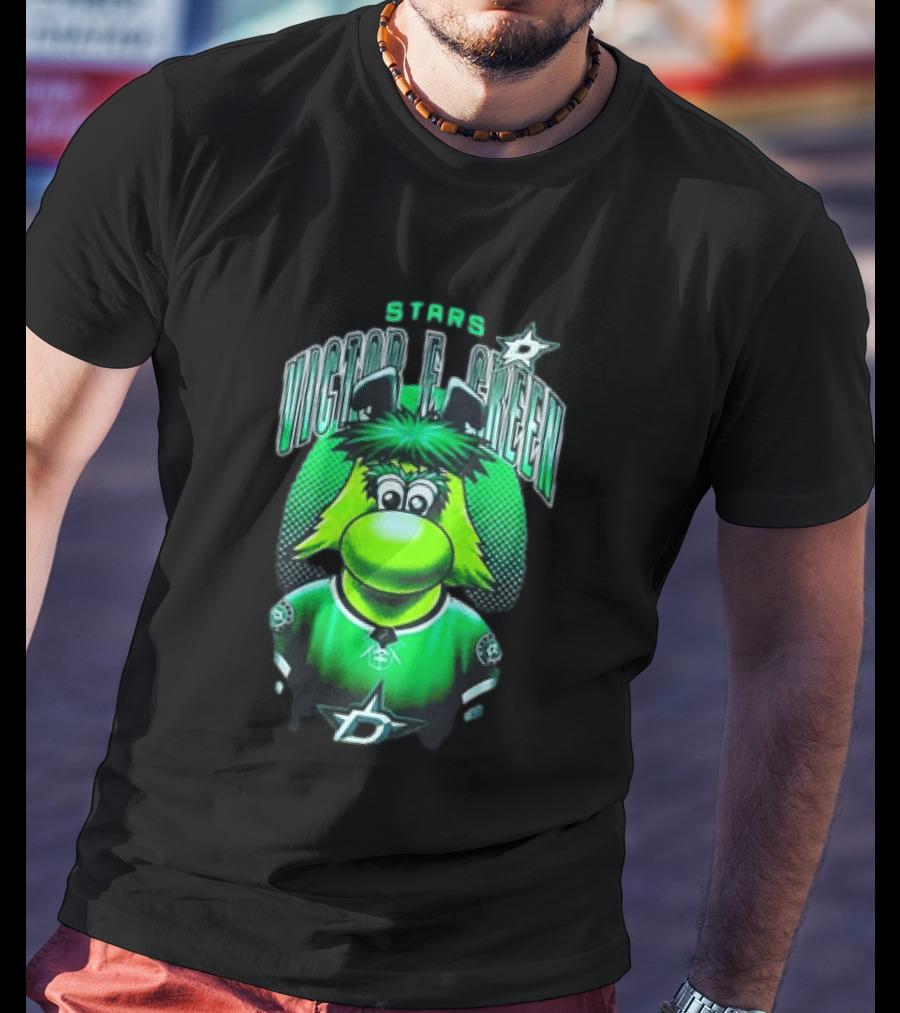 Dallas Stars Victor E Green Mascot NHL Fan Gear T-Shirt