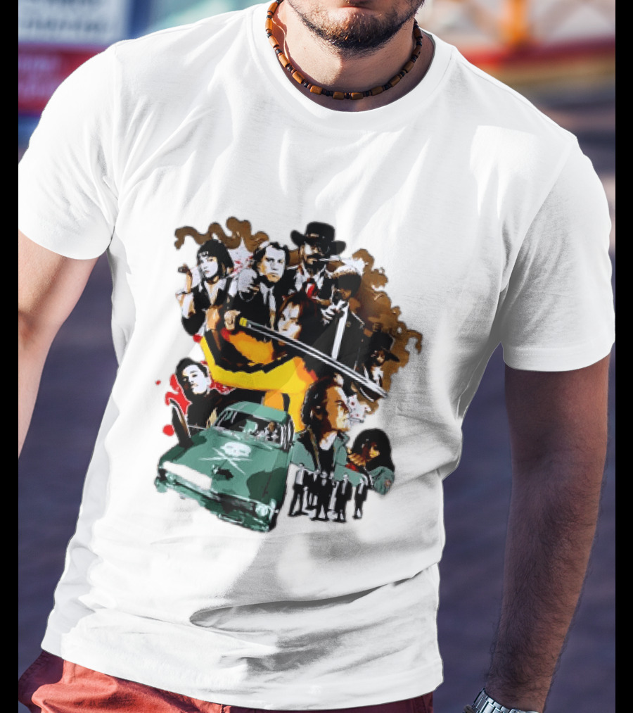 Alex Ember Pulp Fiction Quentin Tarantino Movie Characters Samurai Sword Car T-Shirt