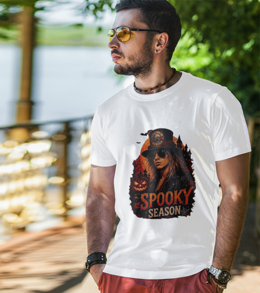 Spooky Season Buns N' Roses Halloween Pumpkin Slash T-Shirt
