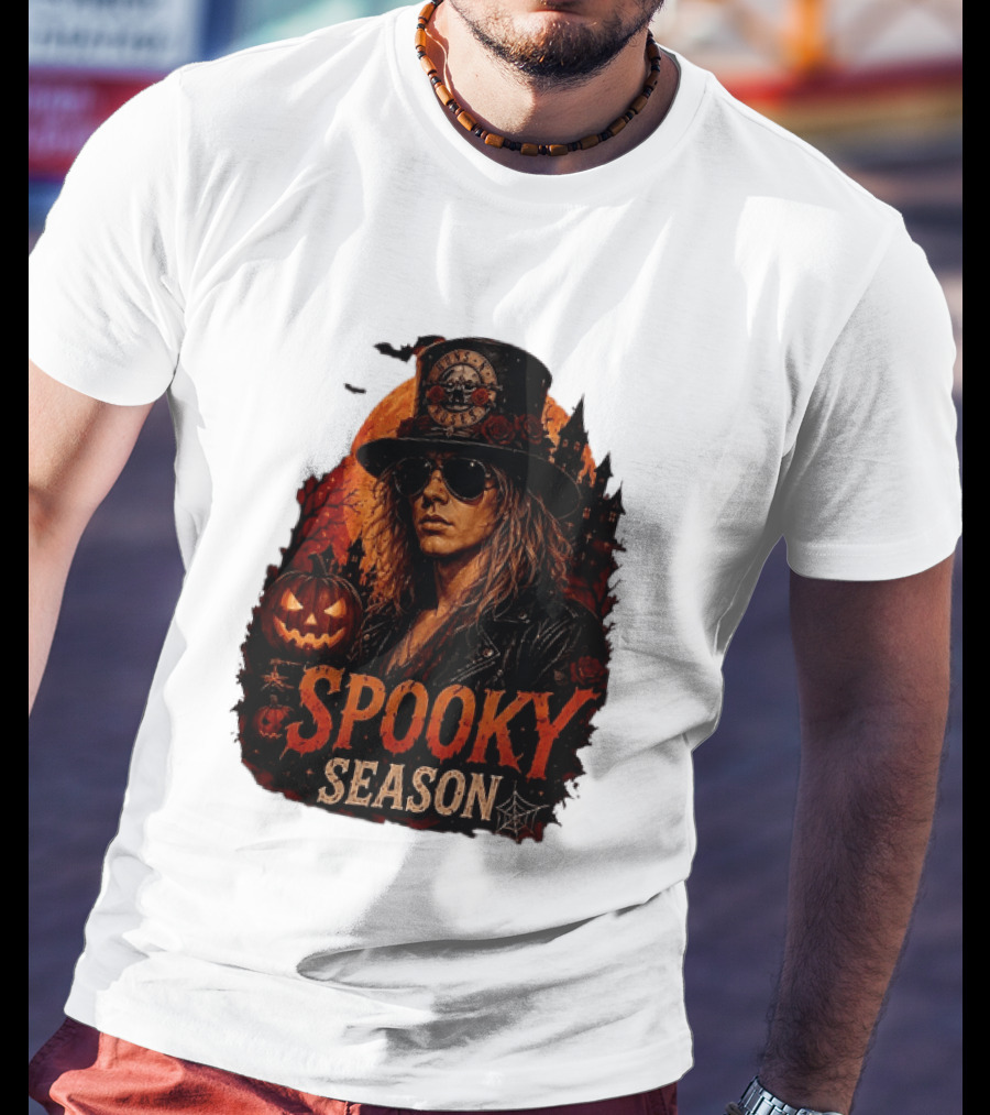 Spooky Season Buns N' Roses Halloween Pumpkin Slash T-Shirt