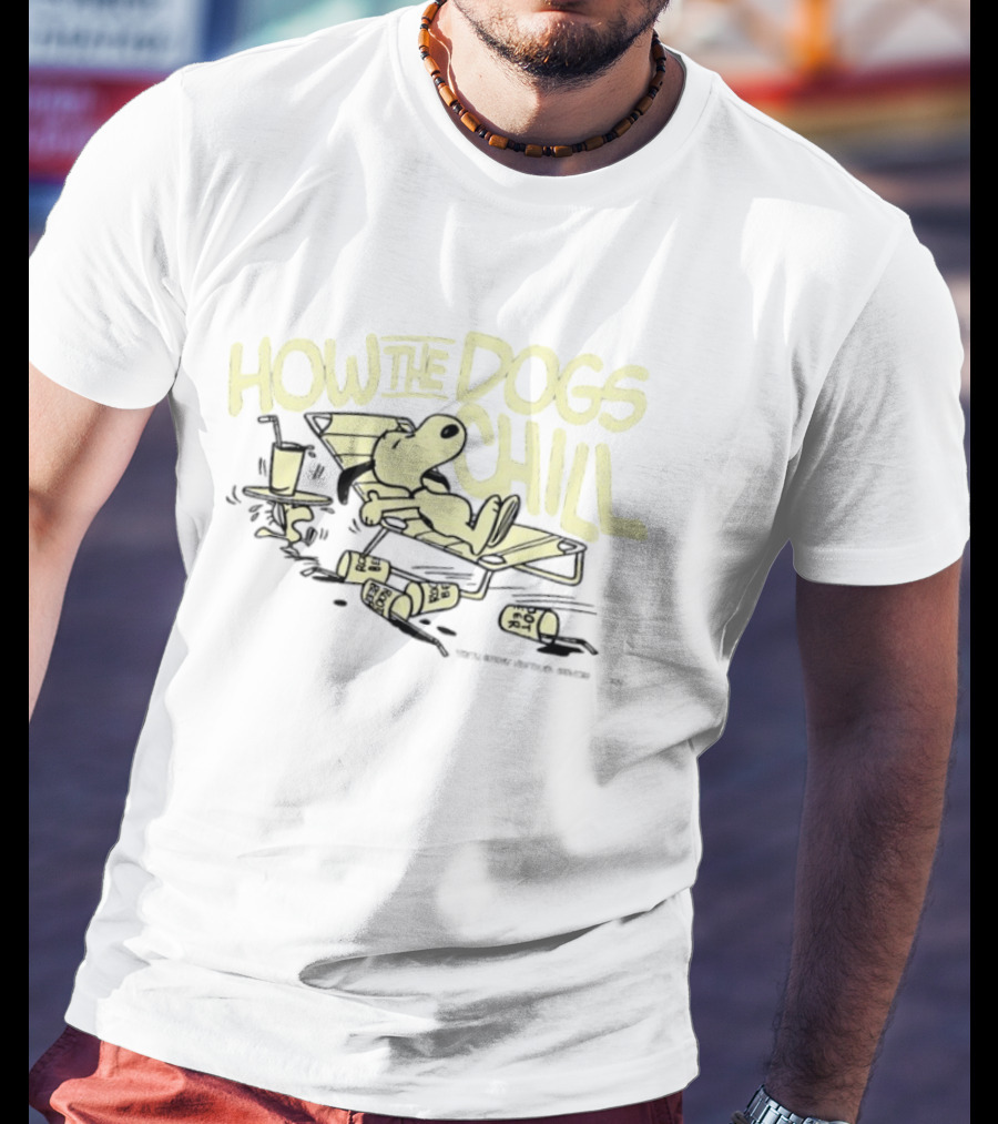 Snoopy Woodstock Peanuts How The Dogs Chill Root Beer Relaxation T-Shirt