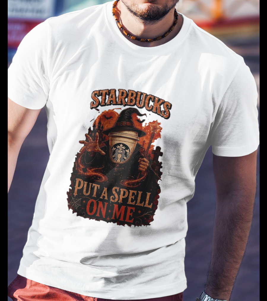 Starbucks Halloween Witch Put A Spell On Me Coffee Magic T-Shirt