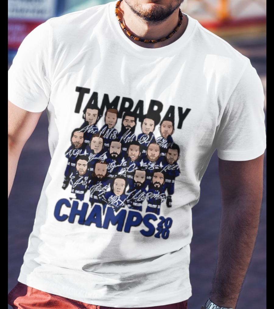 Tampa Bay Champs 2020 Hockey Team Players Signatures T-Shirt