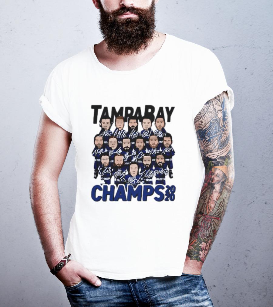 Tampa Bay Champs 2020 Hockey Team Players Signatures T-Shirt