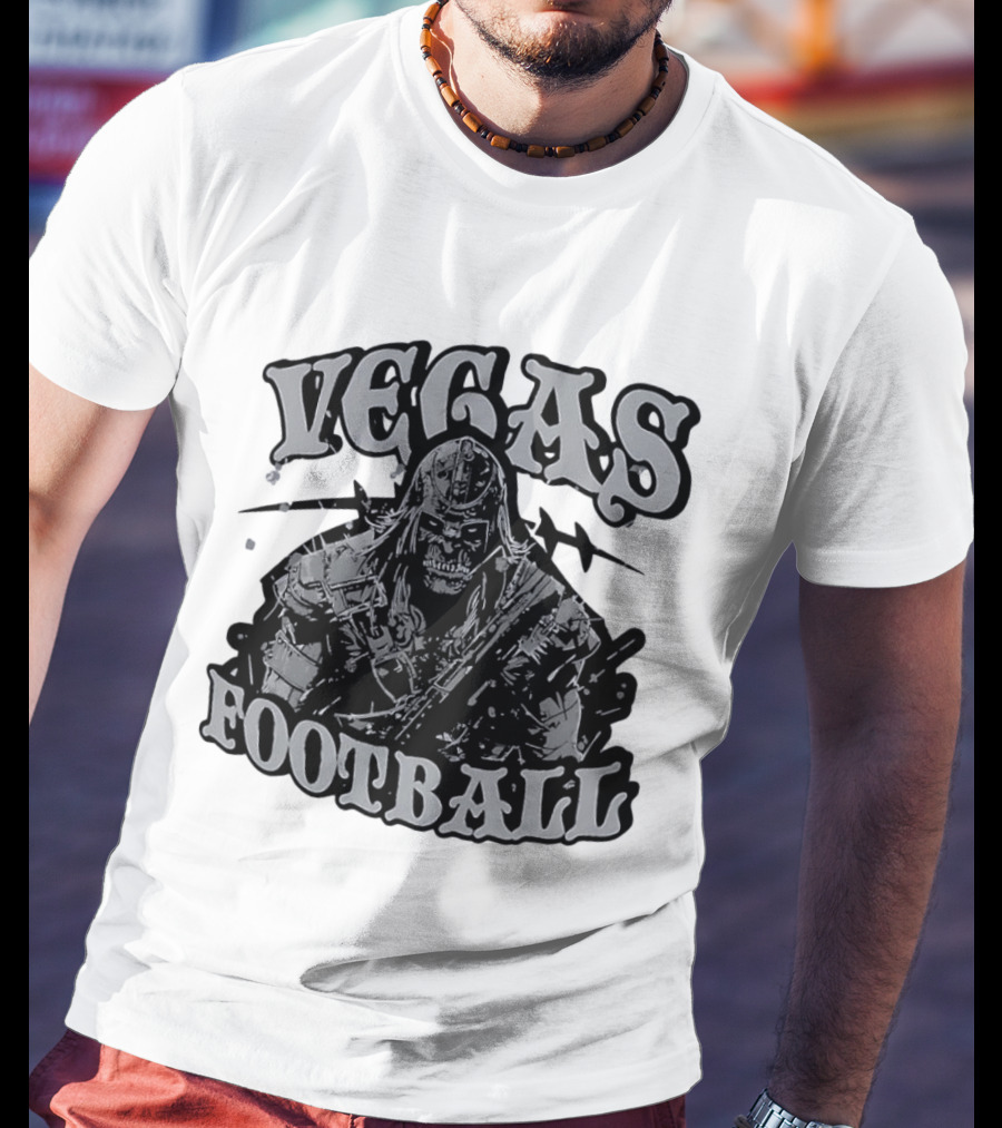 Vegas Football Undead Warrior Grayscale T-Shirt
