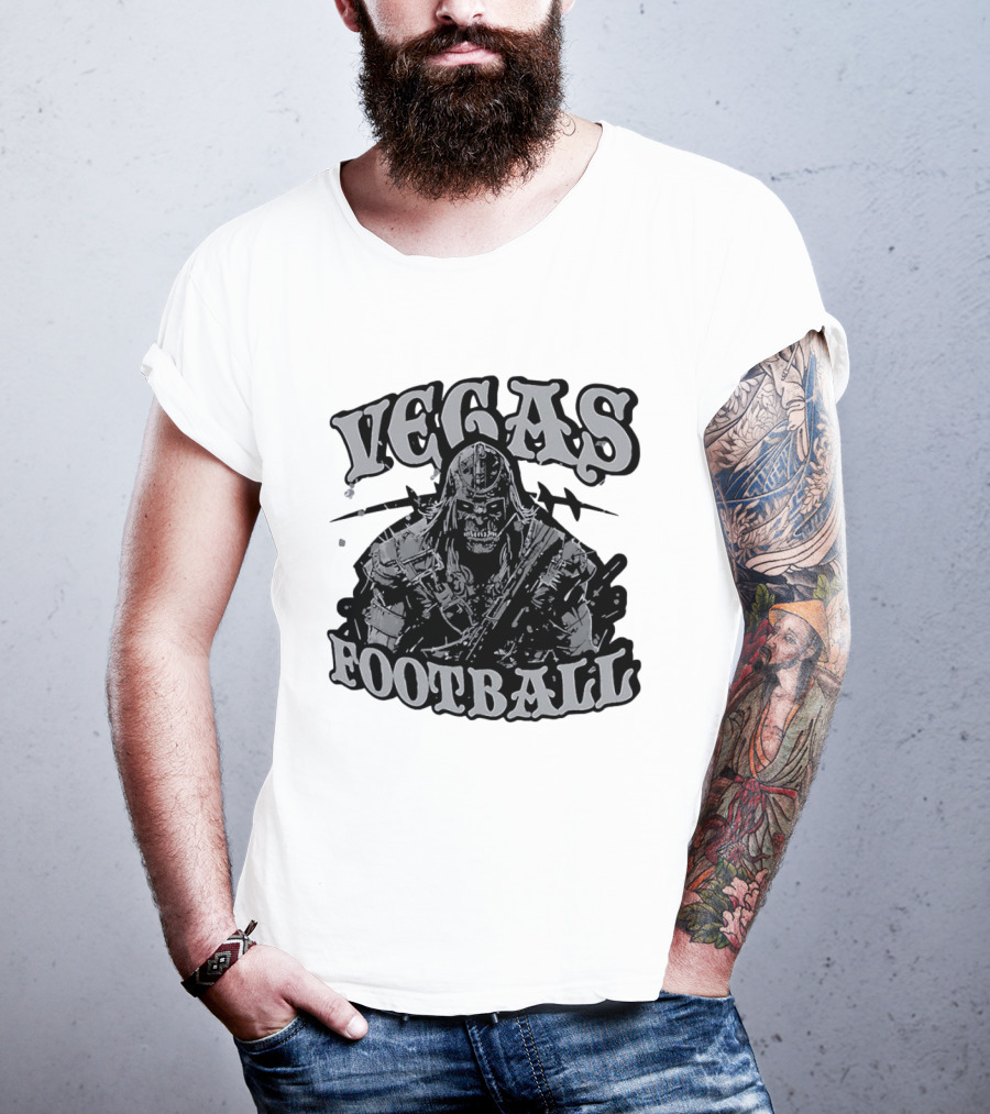 Vegas Football Undead Warrior Grayscale T-Shirt