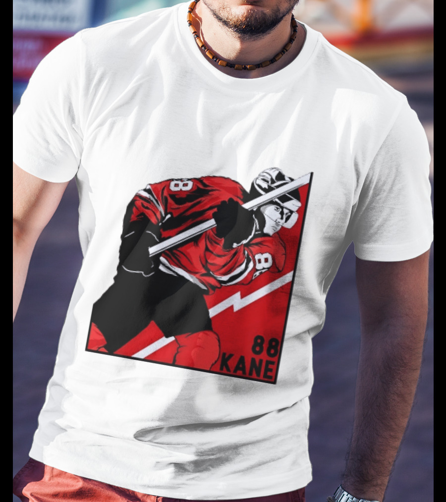 Patrick Kane 88 Chicago Blackhawks Ice Hockey Player Action T-Shirt