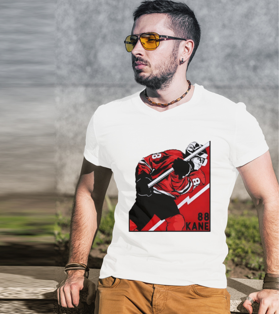 Patrick Kane 88 Chicago Blackhawks Ice Hockey Player Action T-Shirt