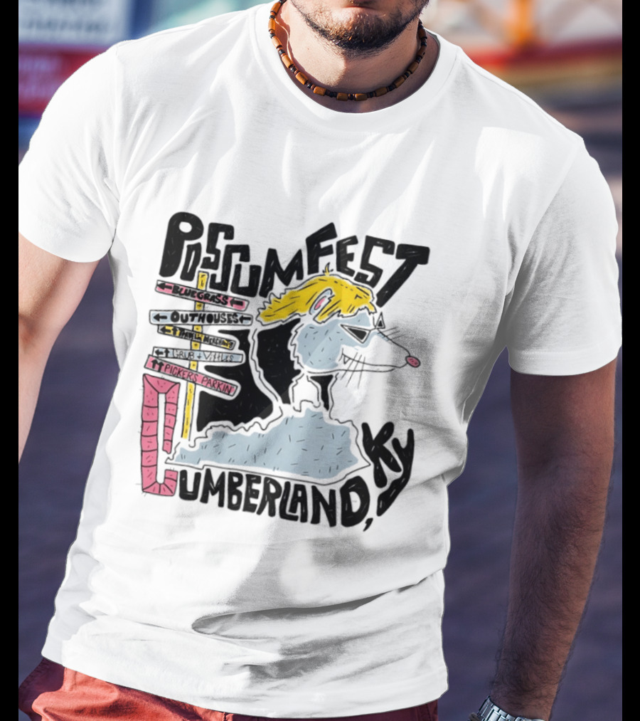 Possumfest Cumberland KY Bluegrass Festival Picken Parkin Fun Map T-Shirt