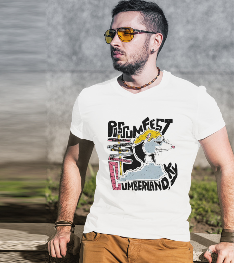 Possumfest Cumberland KY Bluegrass Festival Picken Parkin Fun Map T-Shirt