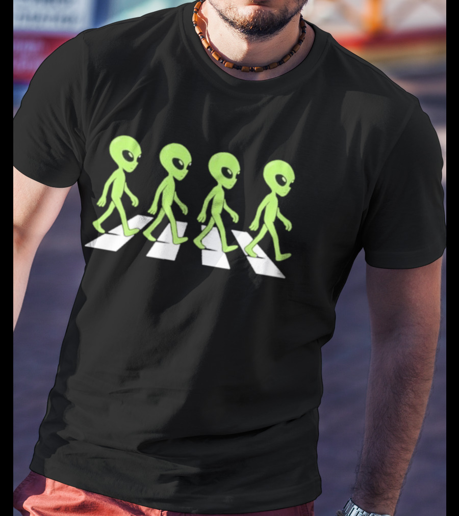 Abbey Road Alien Crosswalk UFO Aliens T-Shirt