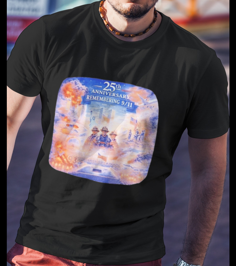 25th Anniversary Remembering 9/11 Memorial 2001 2026 Never Forget America T-Shirt