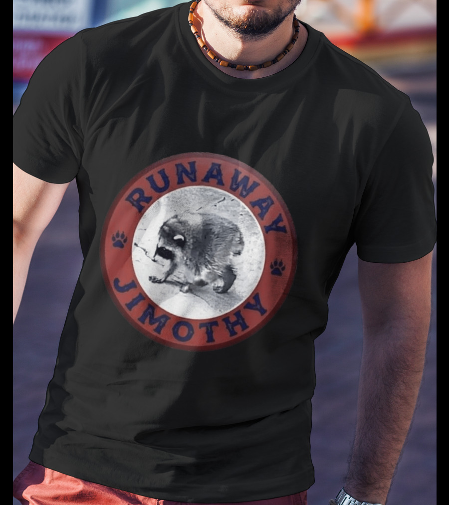 Runaway Jimothy Raccoon Meme Circle T-Shirt